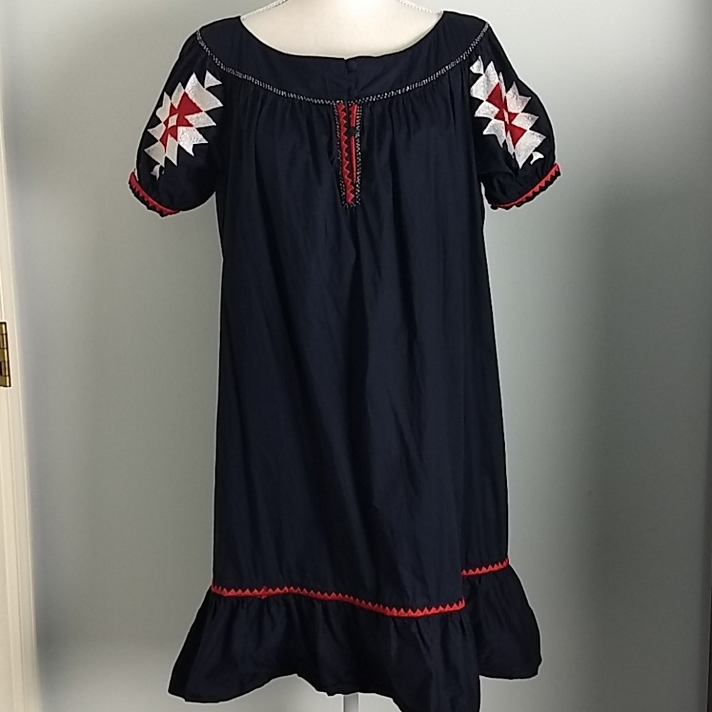 3 for $100 Tory Burch Blue and Red Ruffled Tie Front Sundress